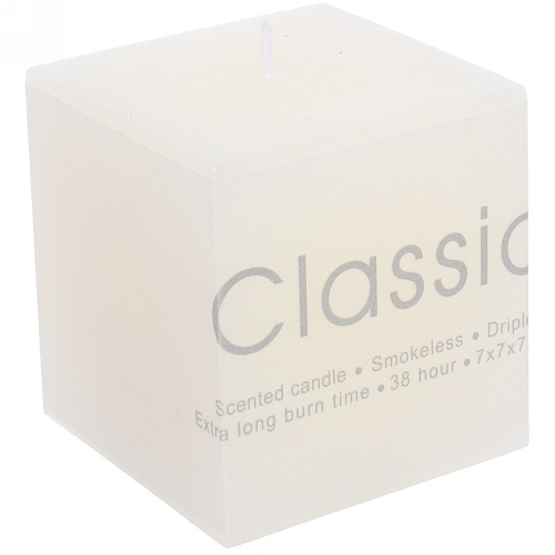 Свеча "Classic" 7*7*7,5см цвет белый ZD-131