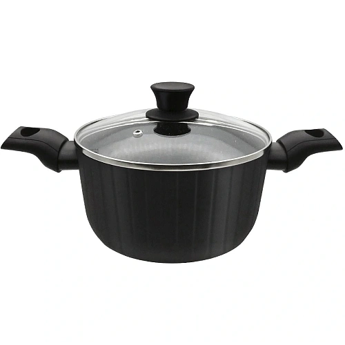 Кастрюля 2,5л "Terra" со стеклянной крышкой 20см индукция JTr-220-11 