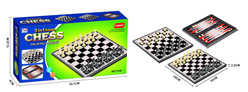 Игра настольная 3 в 1 Шахматы+Нарды+Шашки, 24*24 см 