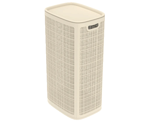 Корзина для белья Лён 100л 43*32,1*80см слоновая кость