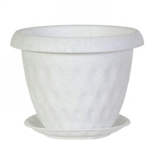 Горшок для цветов пластиковый 2,8л d-20см "Розетта" c поддоном мраморный С127МРА