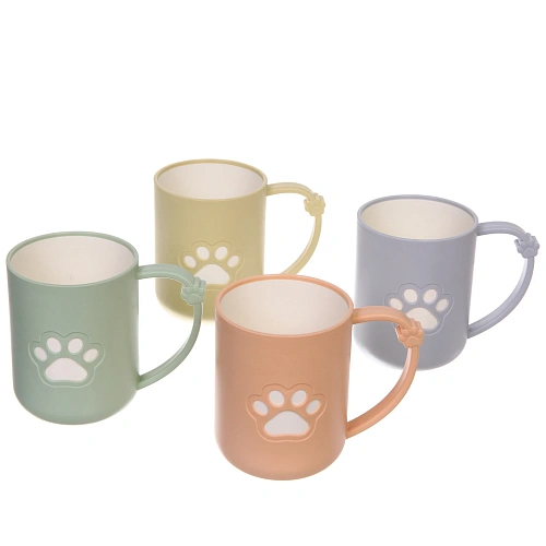 Кружка пластиковая 500мл "Лапка", микс цветов