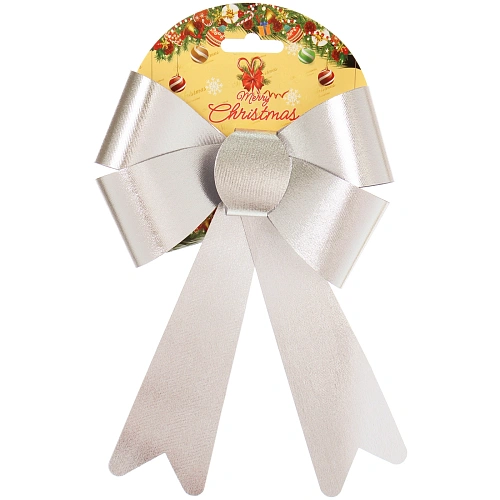 Бант на ёлку Сказочные блики, Серебро_5