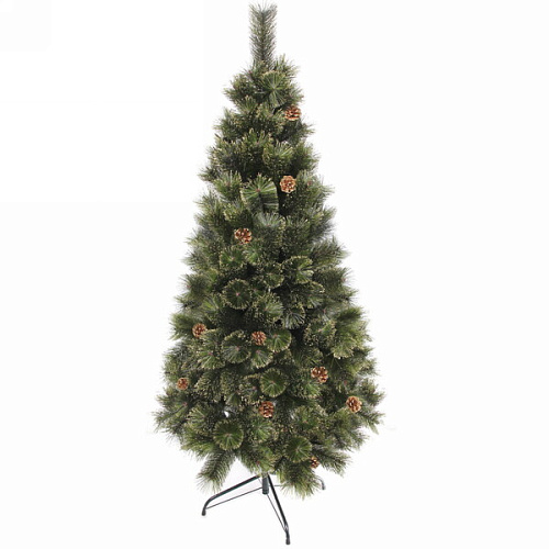 Ёлка "Зимушка" 150 см, леска,  шишки, золотое напыление (152 веток) (SZ802GA-150)