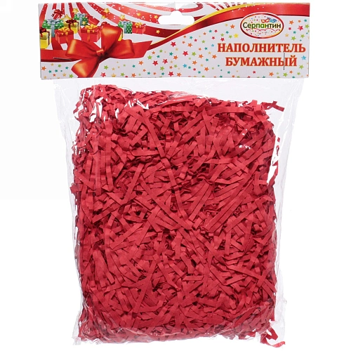 Наполнитель бумажный для подарков Закат 50г (гофре), красный_4