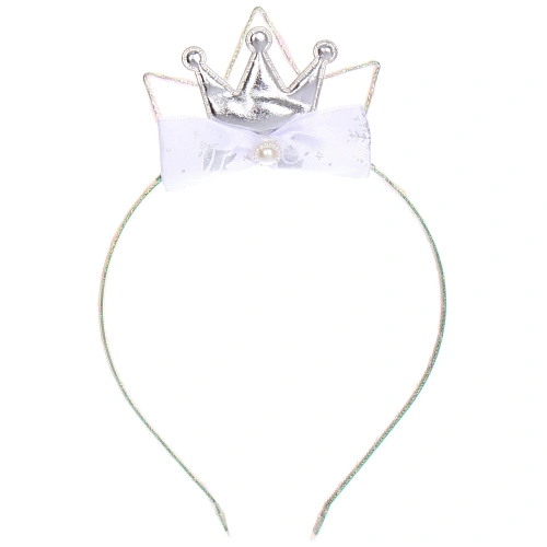 Ободок "Королевский бант" 18 см, Серебро