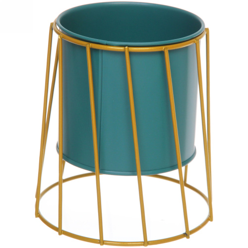 Кашпо металлическое "Vesna-Грейси" 9,5*11*12,5см на металлической подставке,цвет голубой