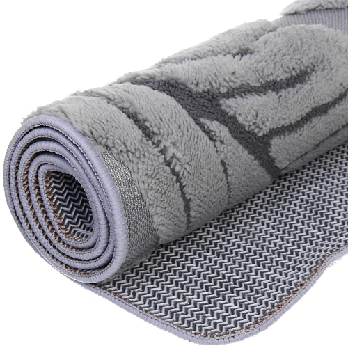 Коврик для ванной 80120 Флора серый_4