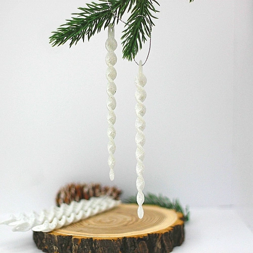 Подвеска Волшебная сосулька 13 см (набор 6 шт), Белый_8