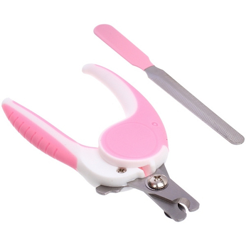 Набор для груминга Нежный  Бро, когтерез и пилка, цвет белыйрозовый  (блистер U)_5