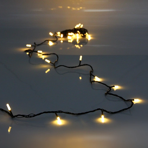 Гирлянда для дома "Кристаллы"  5 м 36 ламп LED черный пров., 8 реж., IP-40, Теплый белый (возможность соединения)