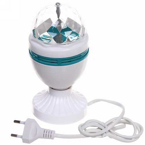 Диско-лампа светодиодная Калейдоскоп, LED (красный, зеленый, синий), цоколь Е27 с удлинителем, 220_13