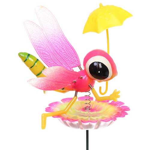 Фигура на спице Стрекоза на цветке 60 см (фигура 177 см) для отпугивания птиц, микс_5