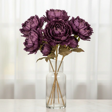 Букет Пионов 5шт "FLOWERS GLAMOUR" 60см лиловые