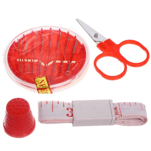 Швейный набор в ZIP упаковке с подвесом Favorite Hous (нитки,наперсток,иголки,ножницы,сант лента)✦_9