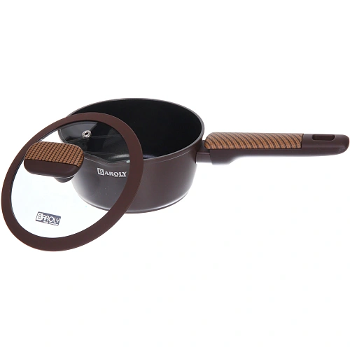 Ковш BAROLY CHOCOLATE 1,6л, индукция, стеклянная крышка_4