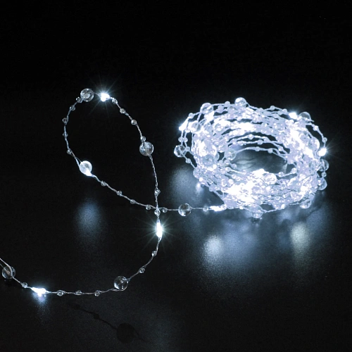 Гирлянда для дома НИТЬ "Льдинка" 5 м 50 ламп LED, 8 реж,IP-20, 220v, Белый