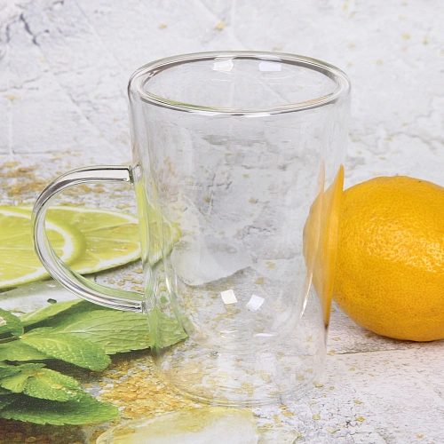 Кружка стеклянная с двойными стенками 350мл Хай-Тек для латте_4