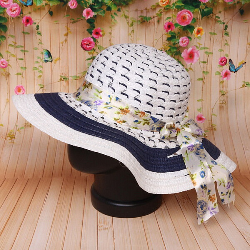 Шляпа женская с широкими полями TiraMiSu- Николь, микс 4 цвета, р58, ширина полей 10 см_10