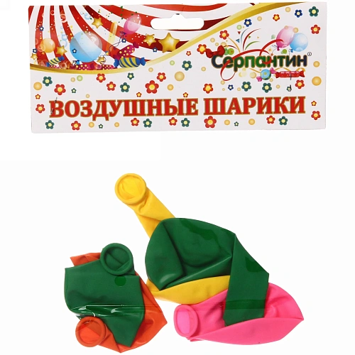 Воздушные шары  5 шт, 1025см Радуга цвета (микс)_3