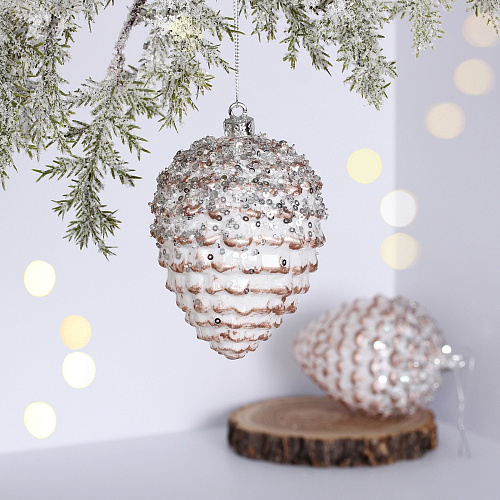 Ёлочные игрушки VERSAILLES "Персея" 11 см (набор 2 шт), Розовый