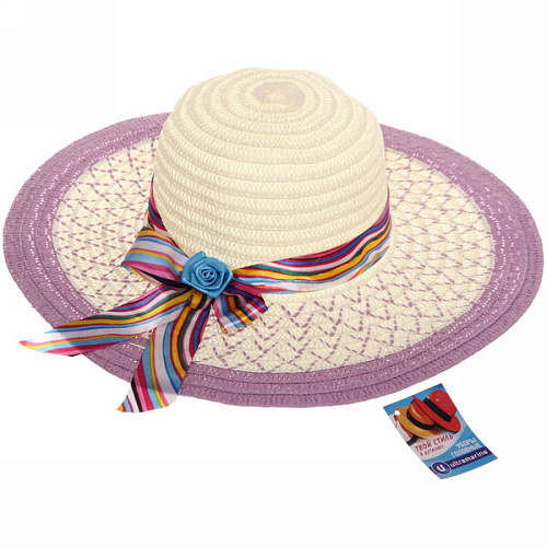 Шляпа женская с широкими полями TiraMiSu- Ассоль, микс 6 цветов, р58, ширина полей 10 см_16