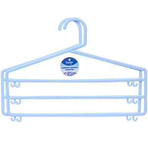 Вешалка для брюк 2шт "ИДЕЯДОМА", цвет голубой, 3 отд, 36*24см (Лейбл Селфи)