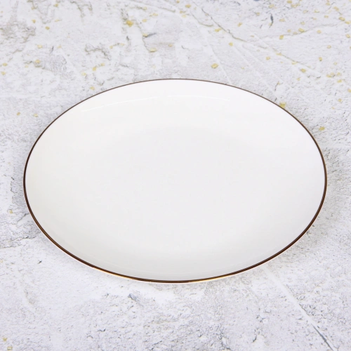 Тарелка фарфоровая "White magic Gold" 20см, плоская