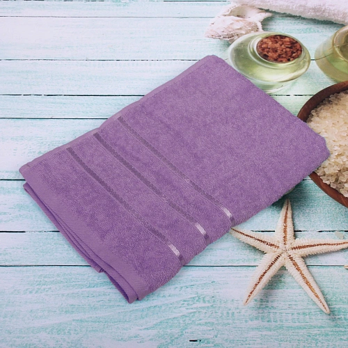 Полотенце махровое 70140см LUNA цвет сиреневый 10250 плотность 360грм2 с петелькой-подвесом_4