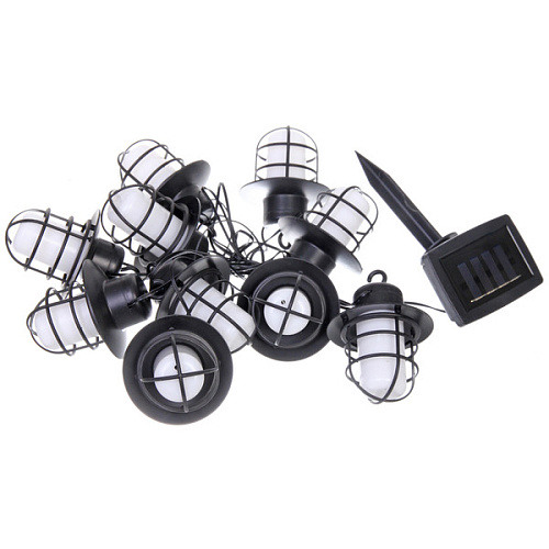 Гирлянда для улицы Фонари 4 м 10 ламп LED (108 см) чёрнпров, 1 реж,IP-54, Эффект горящего пламени (солнечная батарея)_7