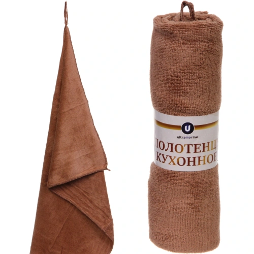 Полотенце кухонное "UNICO", 34*72 см, цвет коричневый, микрофибра 300 гр/м2