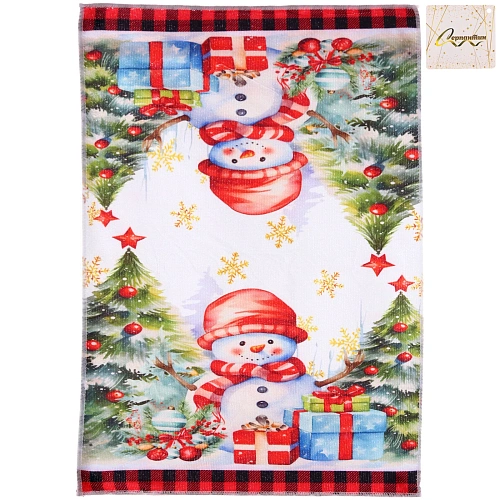 Полотенце кухонное "Wishes - Снеговик" 40*57 см, микрофибра 200 гр/м2