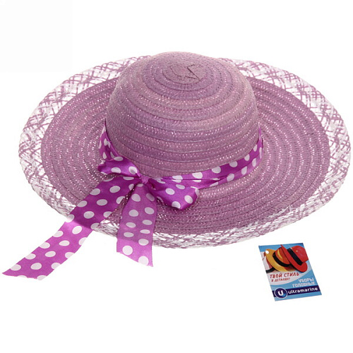 Шляпа женская с широкими полями TiraMiSu- Афина, микс  цветов, р58, ширина полей 10 см_29