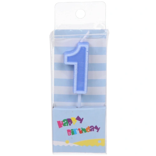 Свеча для торта Цифра Яркий праздник "1" 7,5 см