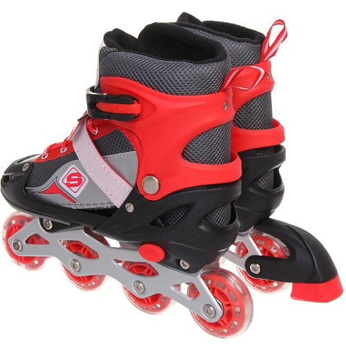 Коньки роликовые раздвижные Sport Star 136S, красный, колеса ПВХ, размер M (35-38)_3
