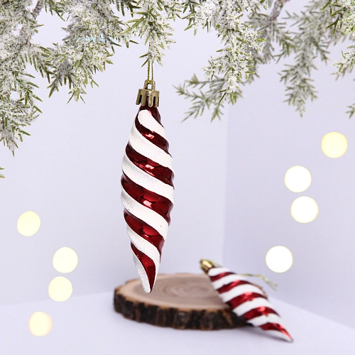 Ёлочные игрушки "Таинственное очарование" Сосульки 10 см (набор 2шт), темный рубин