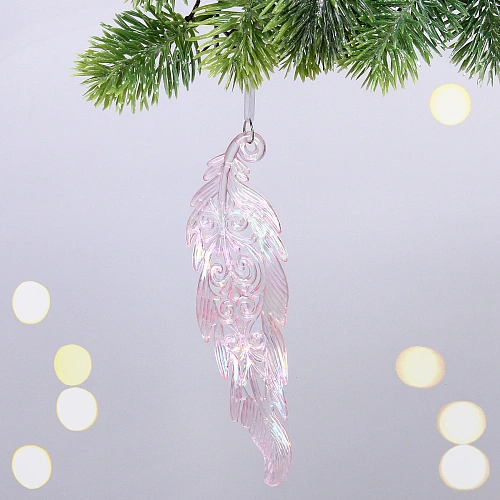 Подвеска "Тайное перо" 5*18 см, Розовый