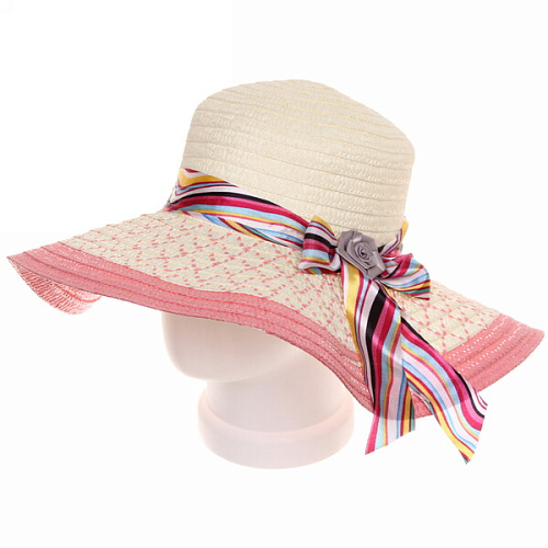 Шляпа женская с широкими полями TiraMiSu- Ассоль, микс 6 цветов, р58, ширина полей 10 см_11