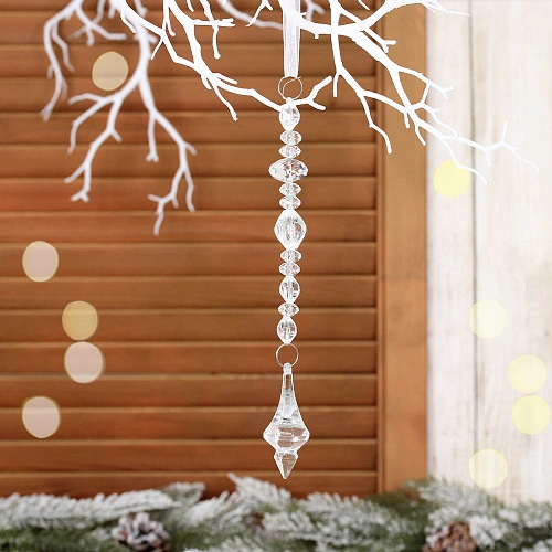 Подвеска "Элегантная льдинка" 23 см, Прозрачный