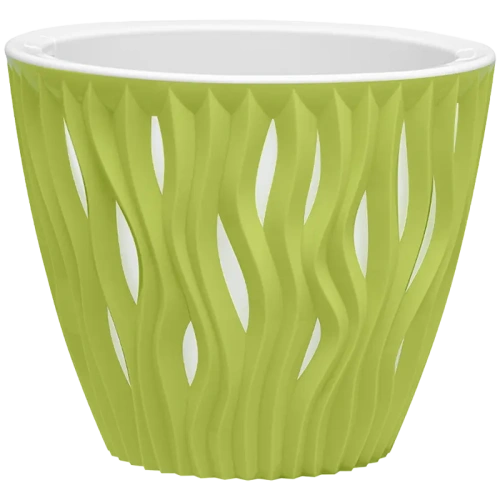 Кашпо для цветов пластиковое 1,6л d-16см "Вдохновение" Фисташковый