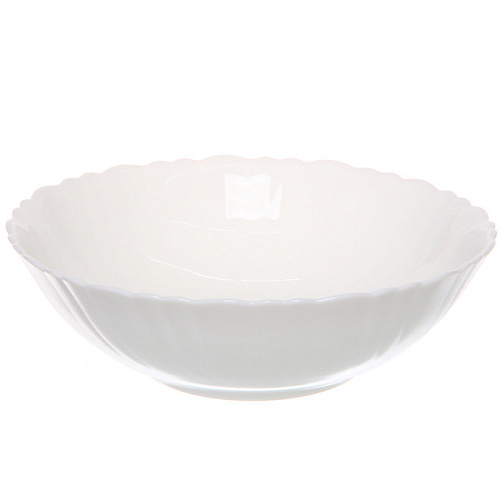 Салатник "White magic" 500мл стеклокерамика 15*4,5см Волна