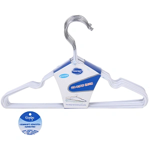 Плечики металлические нескользящие с полимерным покрытием 10шт "ТАРТИТАН", цвет белый, 30см (Селфи)