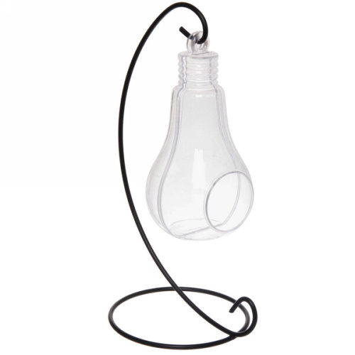 Кашпо подвесное пластиковое "Лампа мини" 23,5*10,5*8*14см на металлической подставке