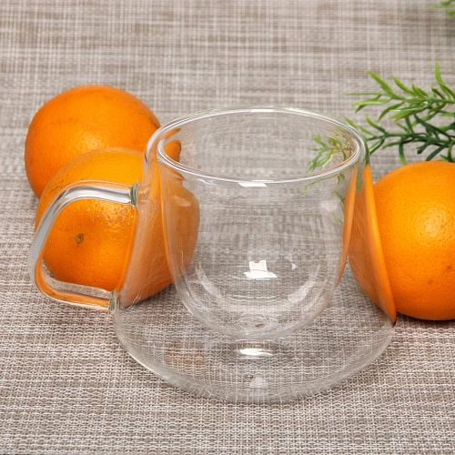 Кружка стеклянная с двойными стенками 250мл Хай-Тек трапеция_6