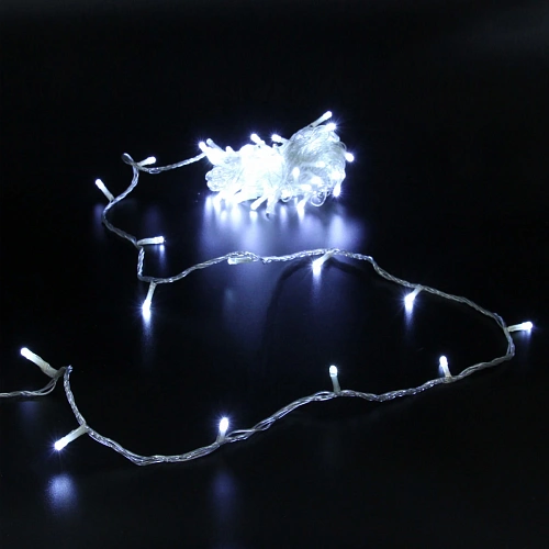 Гирлянда для дома "Мерцание Premium" 9,5 м 100 ламп LED прозр провод,1 реж.,IP-40, Белый (возможность соединения)