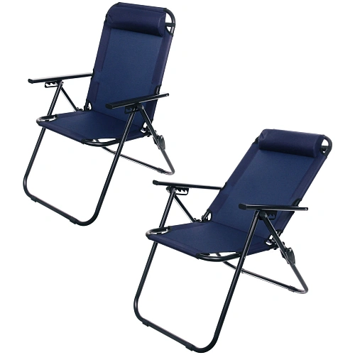 Кресло складное с подлокотниками TFS1608, 54*68*95 см, 4 положения, темно-синий