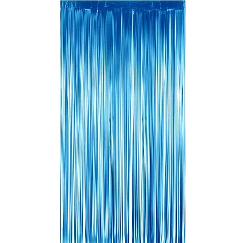 Занавес фольгированный Дождь ш1м, в2м (матовый), синий_3