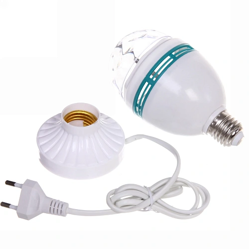 Диско-лампа светодиодная Калейдоскоп, LED (красный, зеленый, синий), цоколь Е27 с удлинителем, 220_14