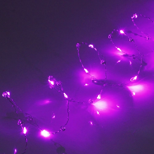 Гирлянда для дома НИТЬ Льдинка 5 м 50 ламп LED, 8 реж,IP-20, Фиолетовый_4