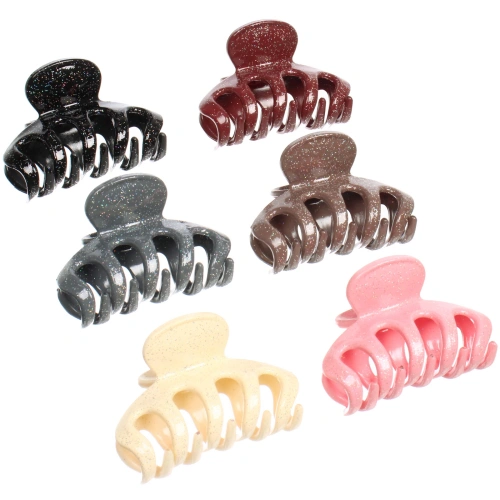 Заколка - краб для волос "AKS - MANTANA", микс 6 цветов, классика, 7*3см 